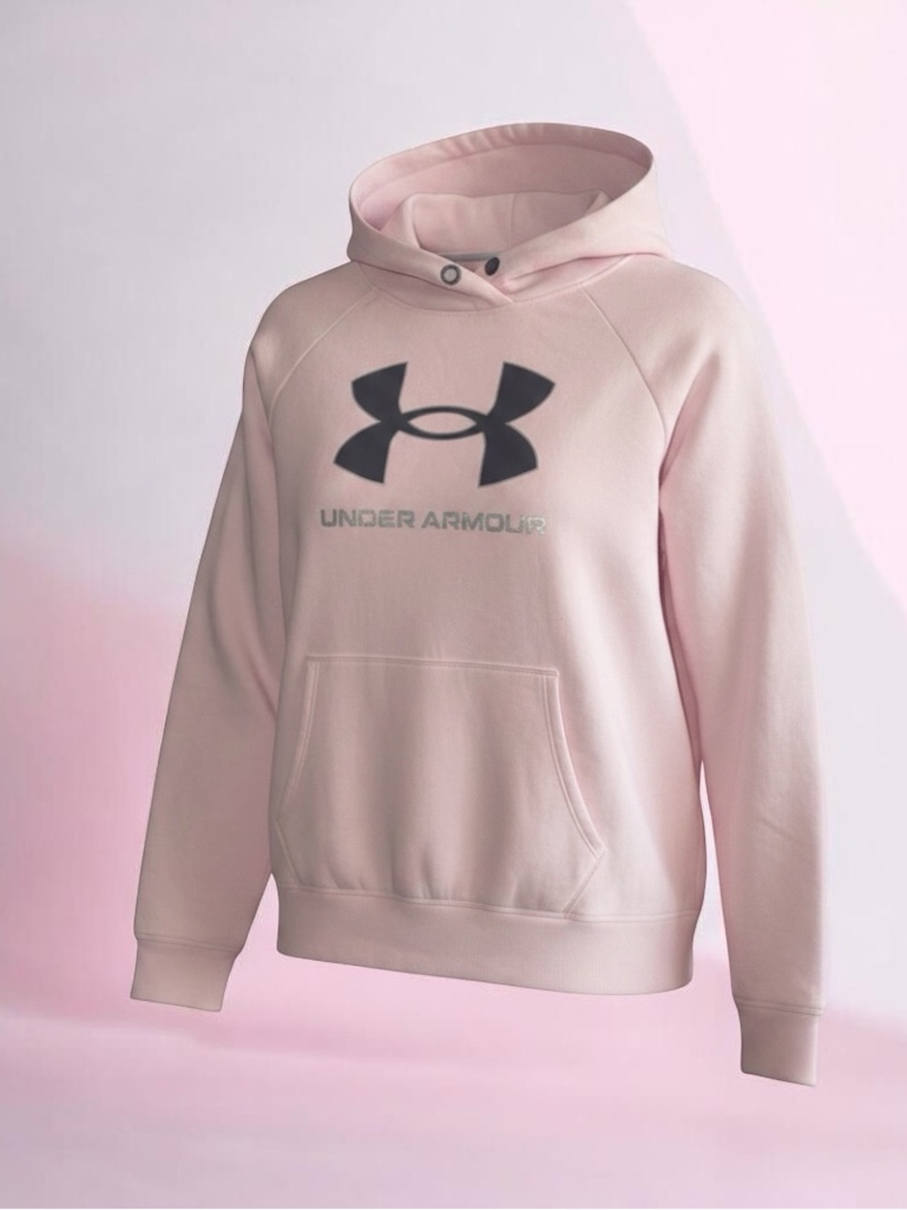Under Armour Pale Pink Crewneck Hoodie with Black Logo